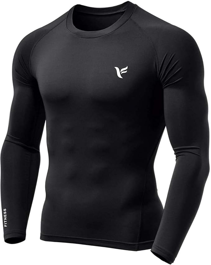 Zexer Men's Compression Gym T-Shirt for Men | Body Fit Skinny T-Shirt (Black)